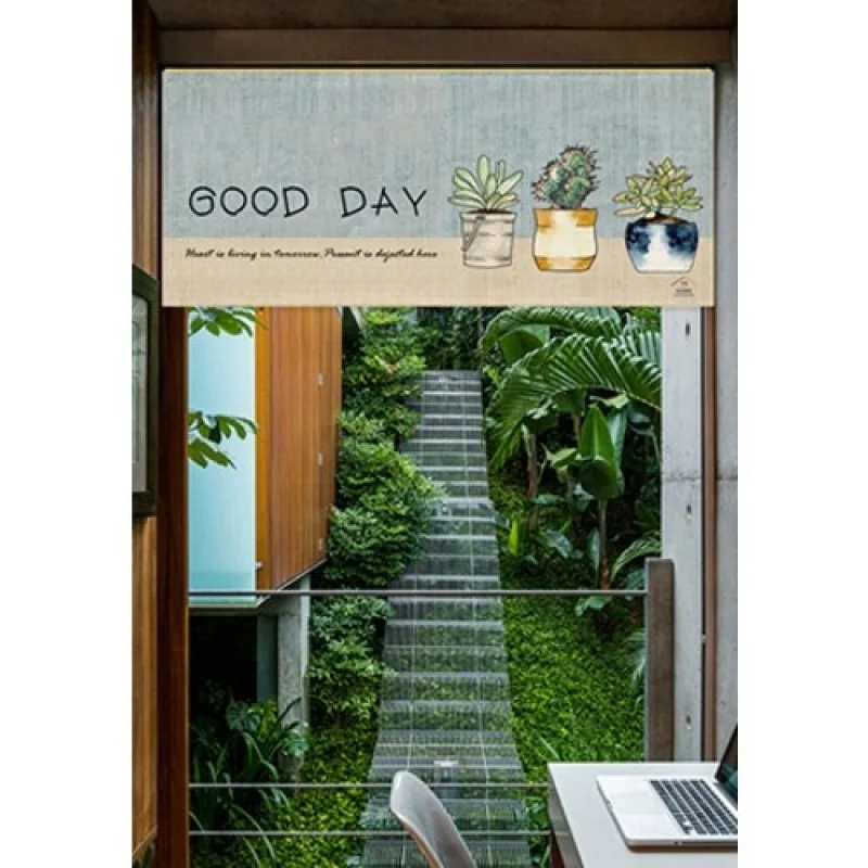 Korean Style Simple And Elegant Shading Curtain Linen Kitchen Cabinet Bedroom Bathroom Partition Curtain