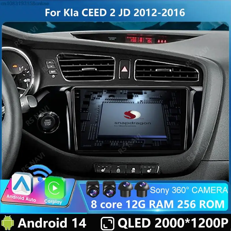 

Android 14 Car Radio Multimidia Video Player for Kia Ceed Cee'd 2 JD 2012-2018 Navigation GPS Carplay Audio Head Unit 2 Din 4G