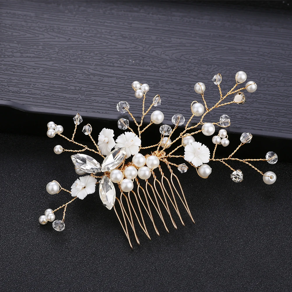 

Wedding Hair Comb Pearl Crystal Accessories Decorative Combs Bridal Headdress Flower Girls Party Prom Bridesmaid Special