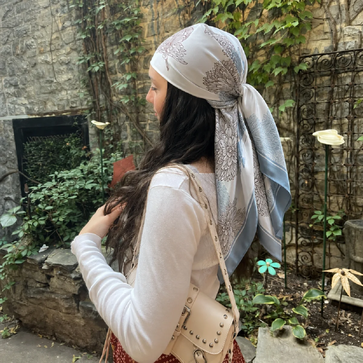 New Printed Satin Silk Hijab For Women Elasticity Fashion Muslim Satin Silk Head Wraps Soft Versatile Ventilate Turban 22*60cm