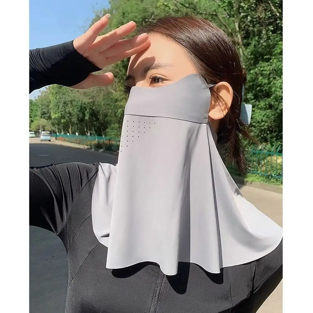 Outdoor Zonnebrandcrème Masker Dames Ijs Zijde Traceless Masker UV-bescherming Zomer Fietsen Zonbescherming Ademend Dunne Cover Gezicht