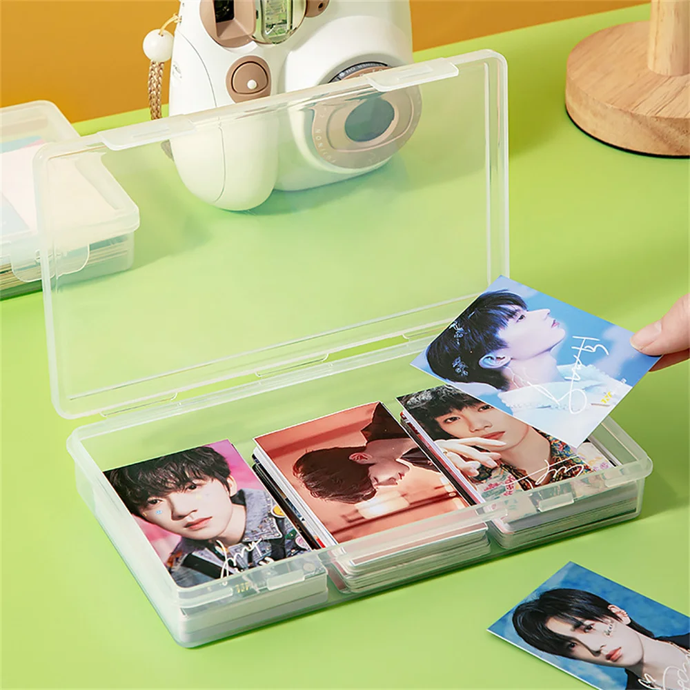 1PCS Transparent Idol Kpop Albumes Photo Storage Photocards Small Card Collection Organizer Box Case Container