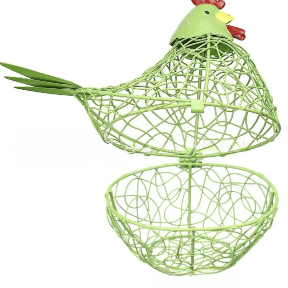 Iron Wire Home Decorations Kitchen Egg Baskets Decorative Home Crafts Can Be Closed Pink Green Fun Iron Storage Basket