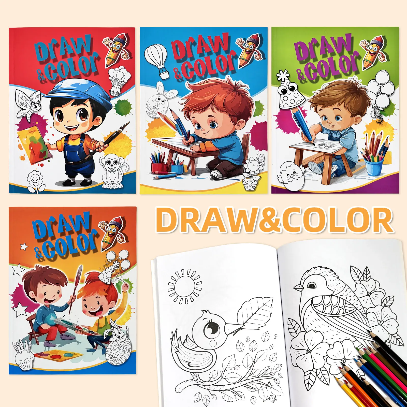 

English Art Supplies Coloring Book Baby Painting Book Educational Development Coloring Book School Supplies Gifts For 5-8 Years