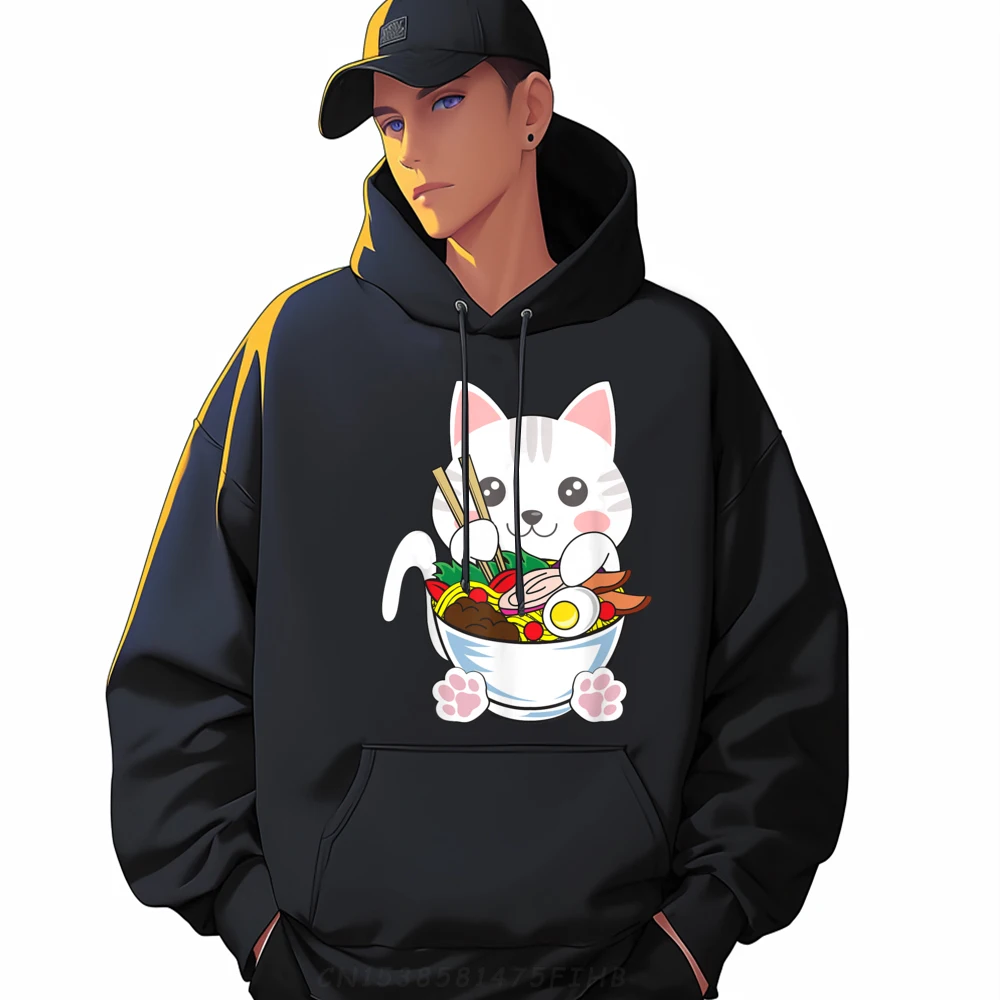 

Ramen Noodle Apparel Maruchan Ramen Chicken Ramen Seasoning Black Hoodie Men's Sweatshirts Loose