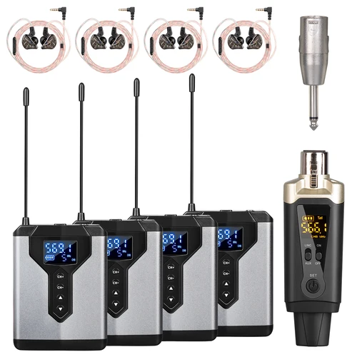 Imagen 2 del producto Sistema inalámbrico de monitoreo intrauditivo UHF estéreo, transmisor y receptor DT1/2/4 para estudio de actuación de escenario de música en vivo