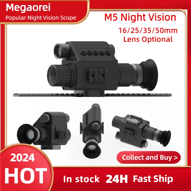 Imagem -02 - Câmera de Caça Visão Nocturna Infravermelha Dispositivo de Âmbito hd 1080p Vídeo Foto Vida Selvagem Riflescopes ao ar Livre Dia de Visão Megaorei-m5