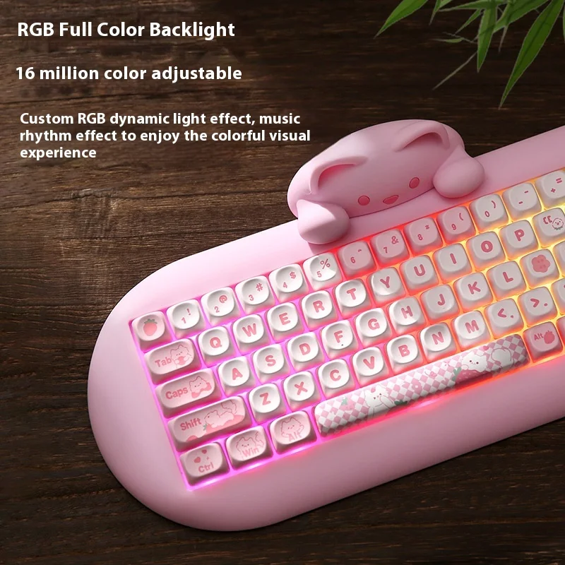 YOAINGO C68Cat Silicone Keyboard Female Bluetooth Mechanical Keyboard Office Third Mock Examination Customized High Face Value