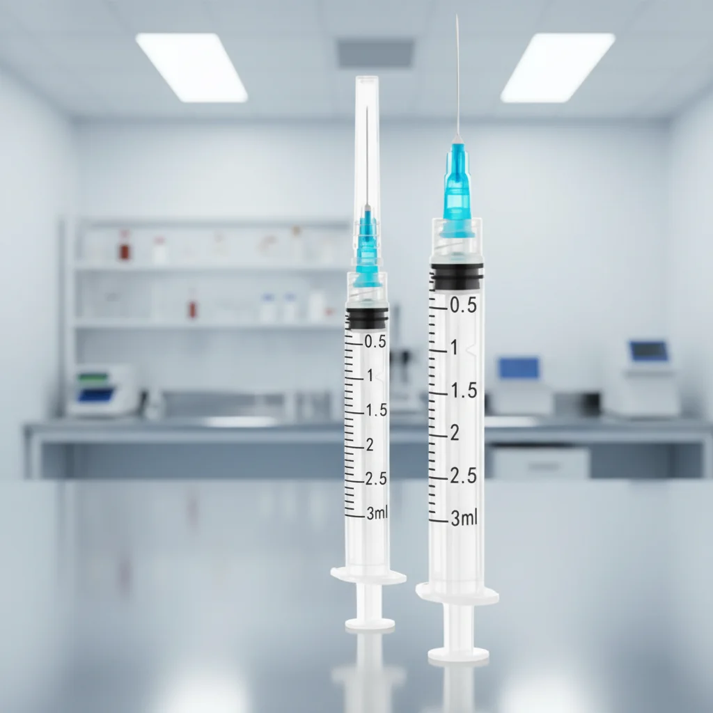 100 Pack Veterinary Disposable Syringes with Needle Grade PP Safety Bulk Needle Syringes