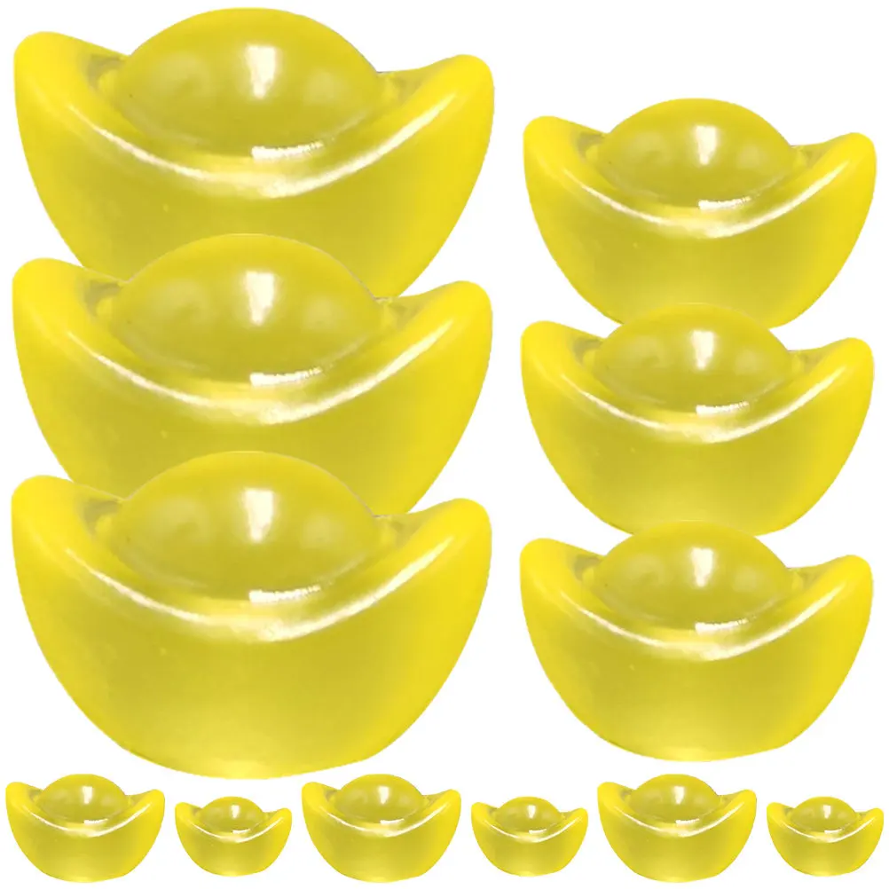 

Набор из 12 светящихся декоративных слитков из смолы: Изысканные украшения для рабочего стола, дома и офиса, талисманы удачи для интерьера и экстерьера, талисманы процветания