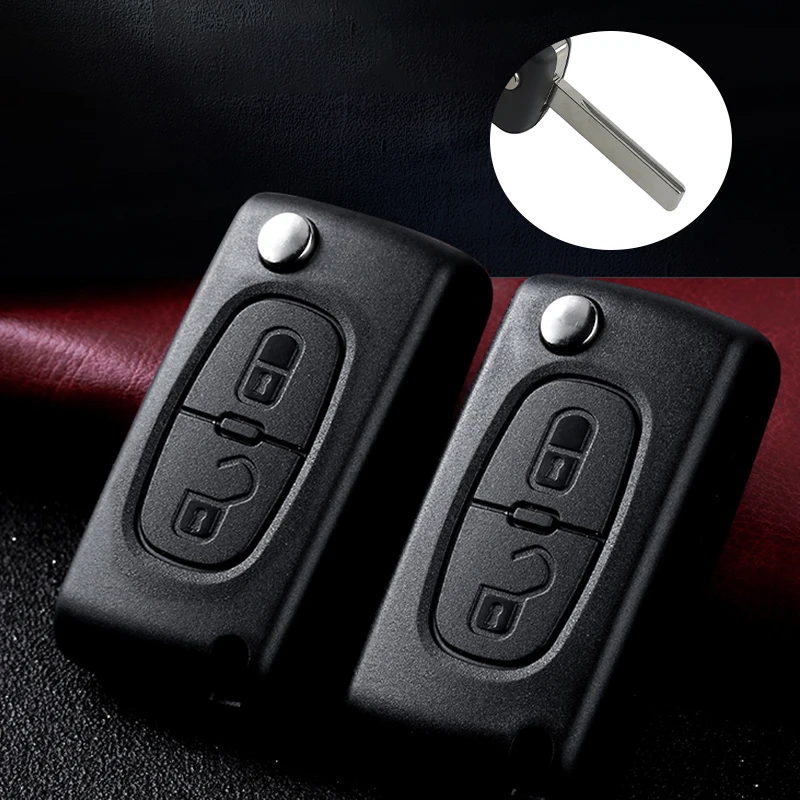 2 Button Car Key Shell For Citroen 307/308/C4C5 Car Black Flip Remote ABS Key Fob Case Citroen Berlingo Fiat Ce0536 Fashion