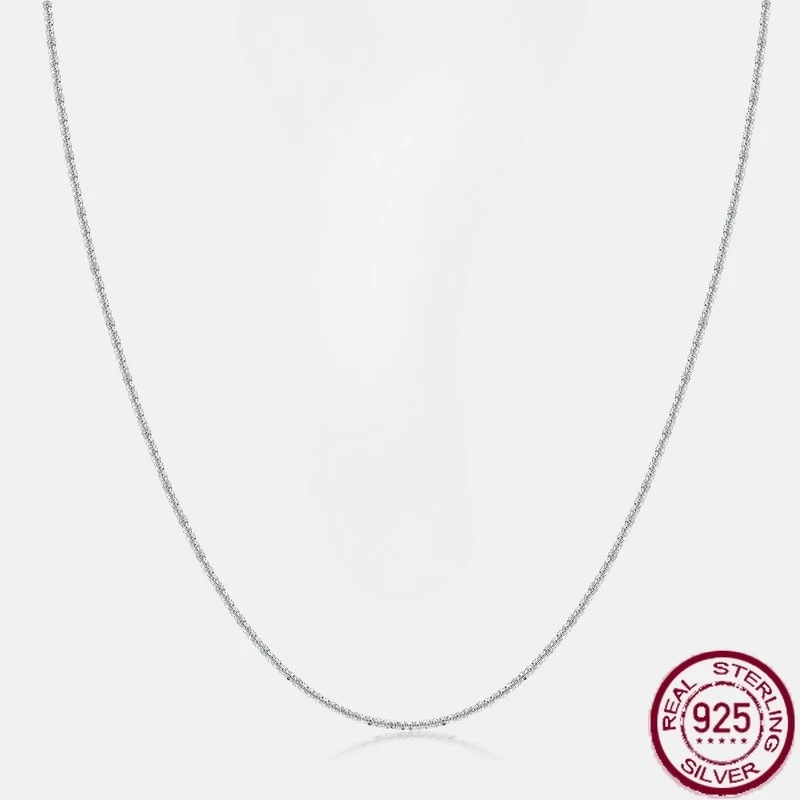

New S925 pure silver plain chain cauliflower chain women's fashion versatile simple chain wedding jewelry