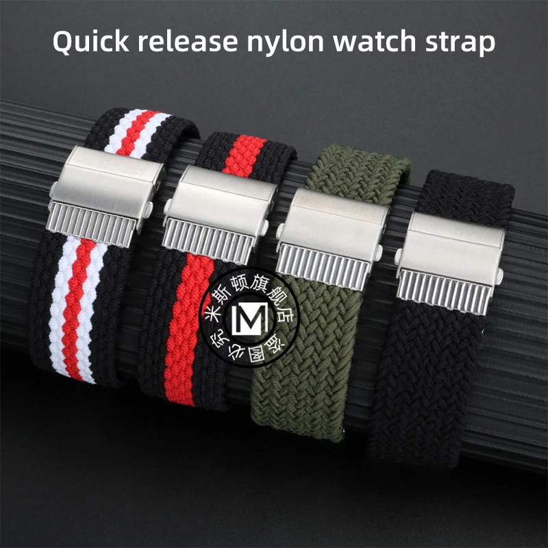 

For Huawei Nylon strap men 22mm gt3 Gt2 wtach2 strap elastic Nylon knitted Glory Magic2 Watchband Xiaomi Color2 waterproof strap