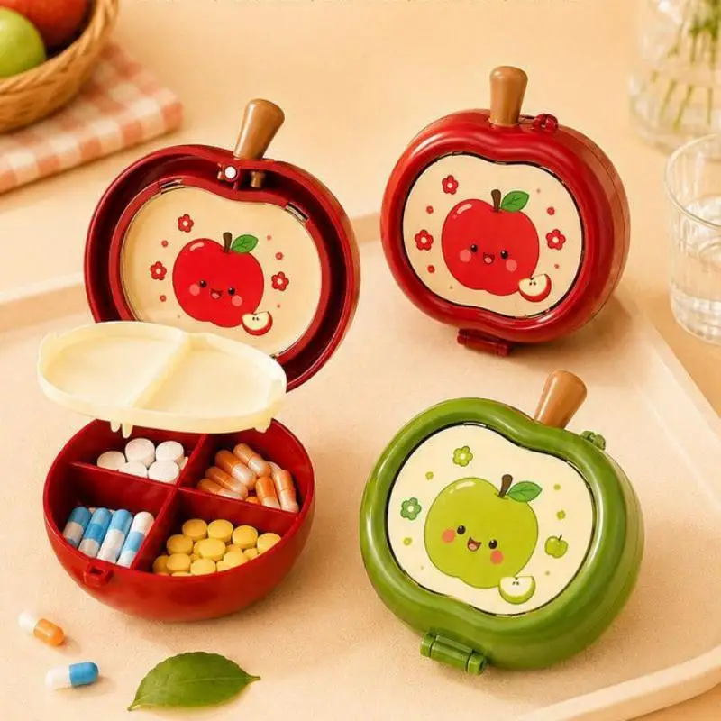 4 Compartment Travel Pill Box Organizer 7 Day Grid Medicine Fish Oil Vitamin Storage Case Container For Daily Health Care