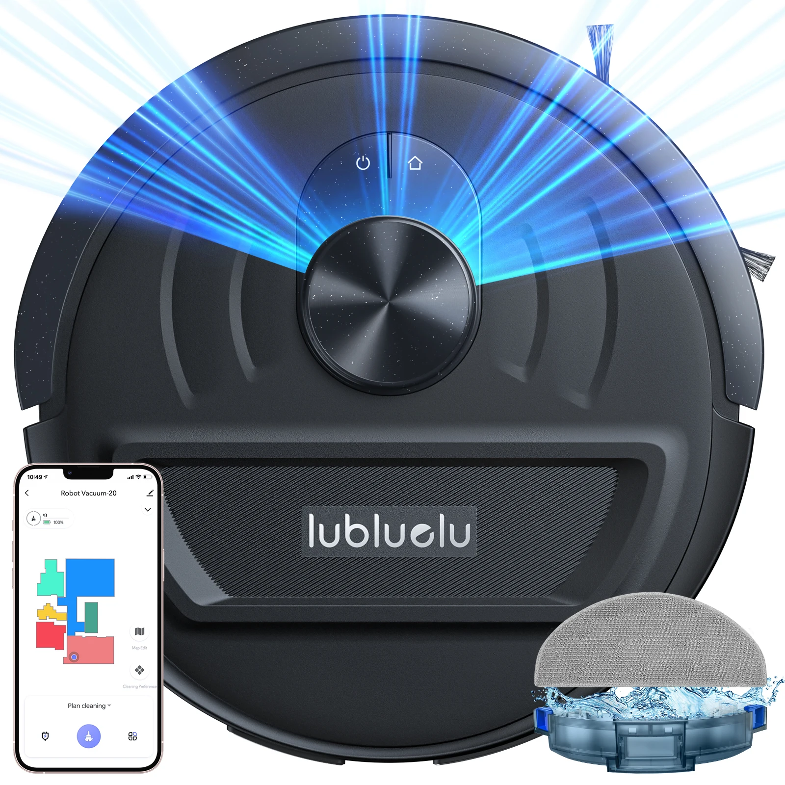 Lubluelu 5500Pa Roboter-Staubsauger, 3-in-1-Roboter-Staubsauger, intelligentes Mapping, 30