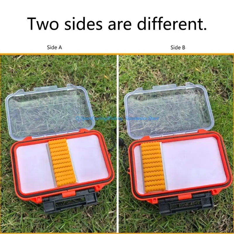 صندوق تخزين عائم لصيد السمك منظم أدوات معالجة مزدوجة الجانب مقاوم للماء وإغلاق مغناطيسي عائم مع حبل قصير
