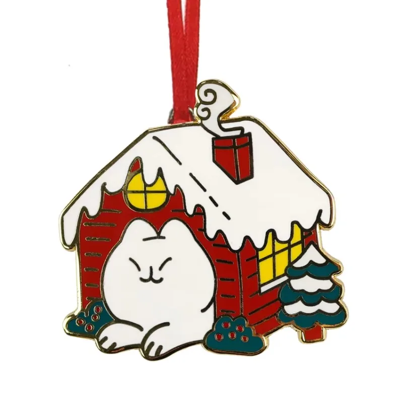 China custom size gifts stainless steel home decoration metal pendant Christmas brass jewelry holiday life