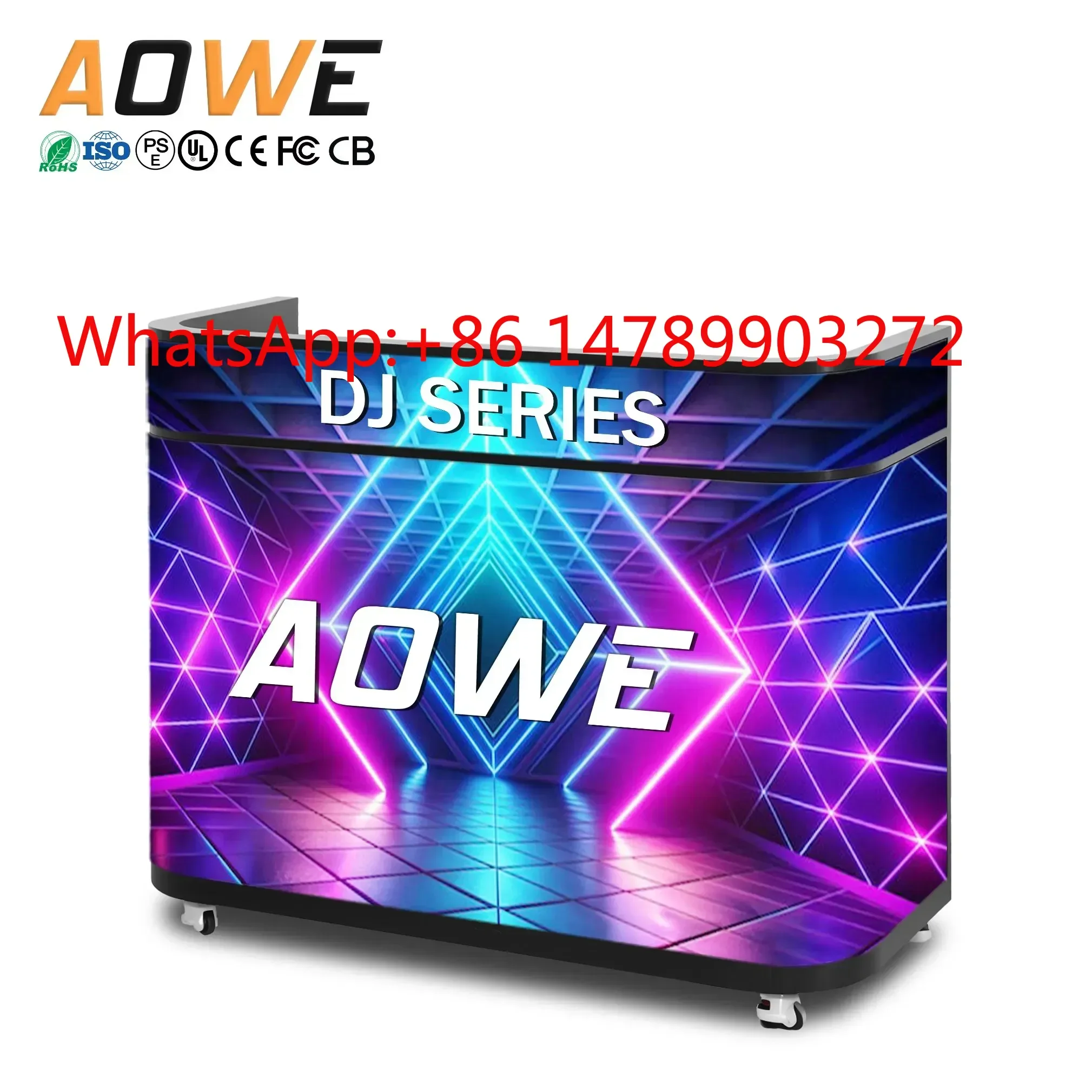 Hot U-Shaped Exhibition Movable LED Display Front Desk Table Commercial Display Unit Movable DJ Table