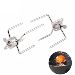 Oven Rotation Skewer Oven Fittings Food Grade Grill Fork Steel Grill Fork Outdoors Grill For Bbq S5T3