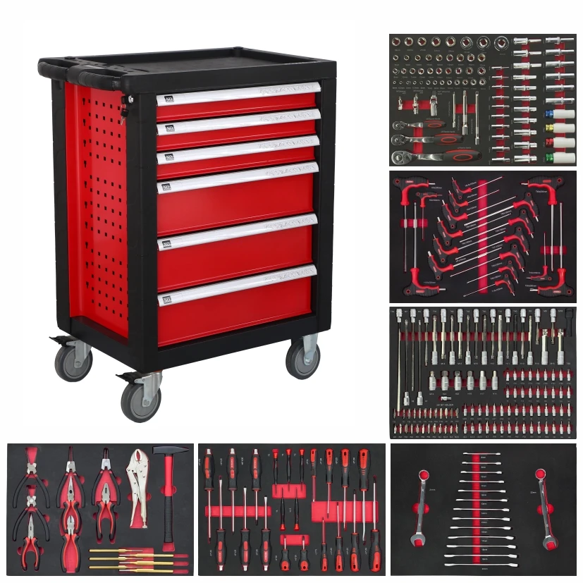 Market Special Edition Tool Cabinet, 6-Drawer Heavy Roller With Side Compartments For Tools