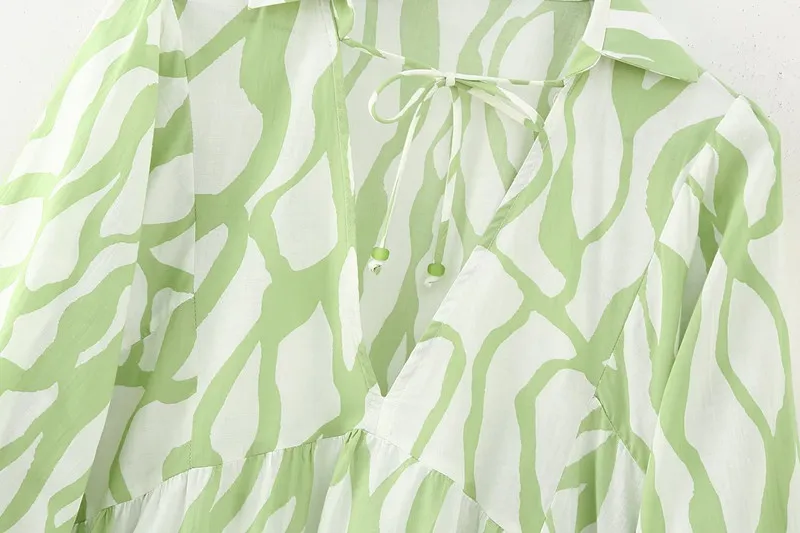 Spring Faion Floral Print Cotton ort Dr Women's Clothing Sli Trendy A-Line Skirt Long Sve  Collar Dr