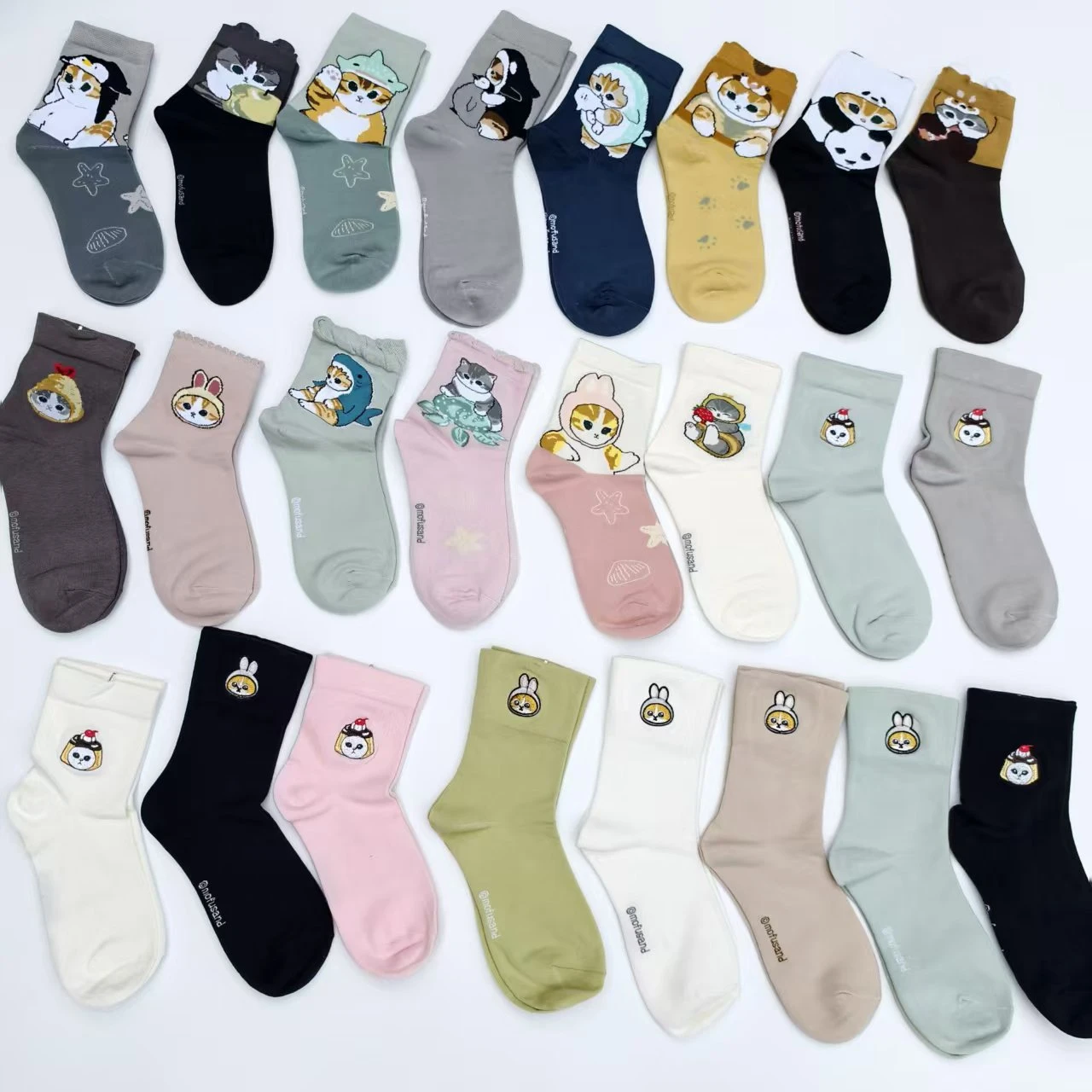 Cute Cartoon cat Pattern Women's Socks 5 Pairs Combination Wholesale Lolita Kawaii Cotton Anime Socks