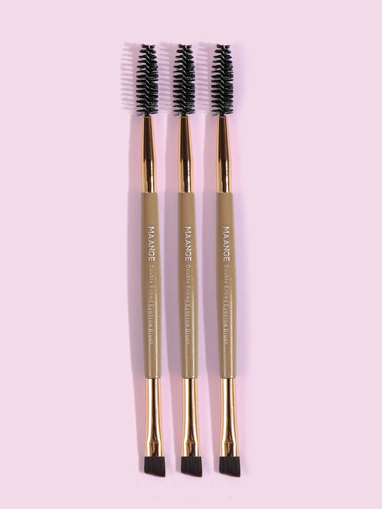 MAANGE 3PCS Double-ended Eyebrow Brush Set Professional Dual Angled Eye Brow Brush Eyelash Comb Eyebrow Brush Makeup Tools