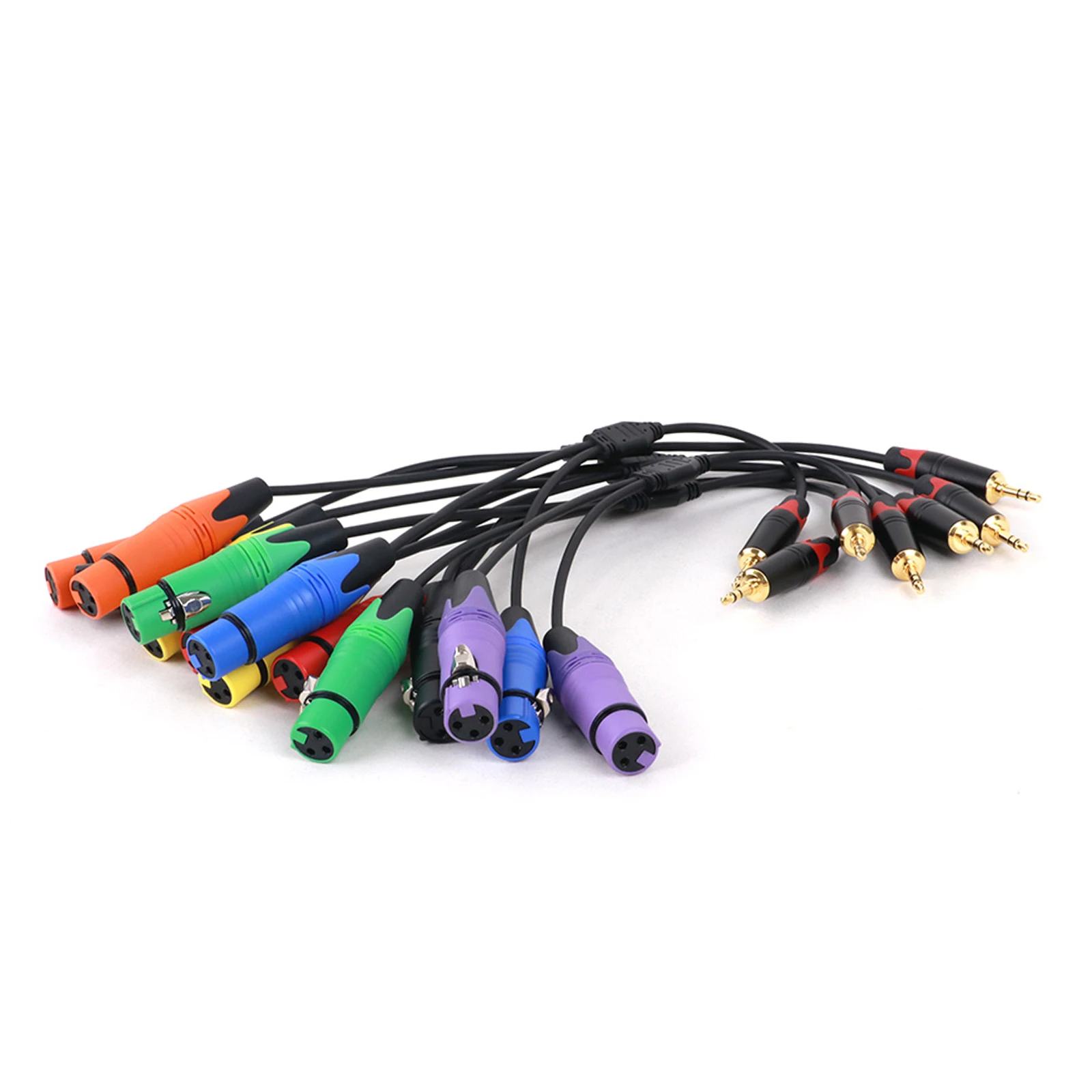 1PC GuerGuo da 3.5mm a 2 XLR maschio/femmina cavo hi-fi da 3.5mm a Multicolor XLR adattatore a 3 Pin per PC cuffie Amp MP3 Console di missaggio