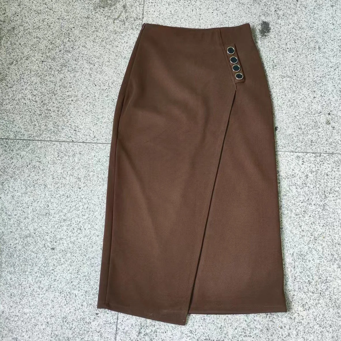 2026 Women Split Tweed Skirts Autumn and Winter New Slim Package Hip Skirts Female  Long High Waist One-step Skirt U476