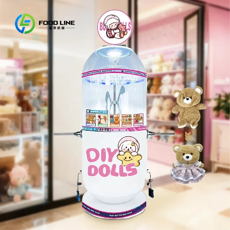 Portable Plush Stuffing Machine, OEM Motor Fiber Filling Equipment for Build Bear Doll DIY Toy Store FL Customized Wholesale