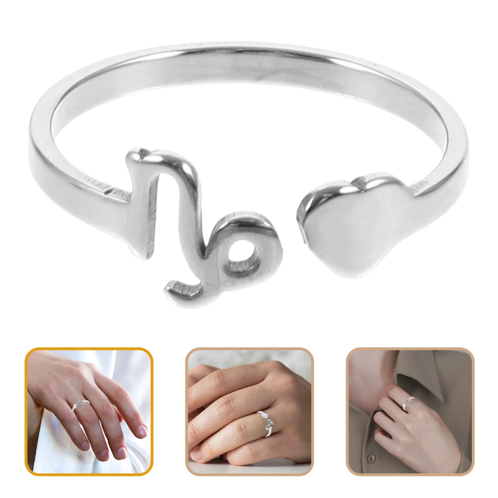 Women Gemini Astrology Ring Flexible Opening Design Comfortable Stylish Jewelry Gift for Her Fashionable Ladies