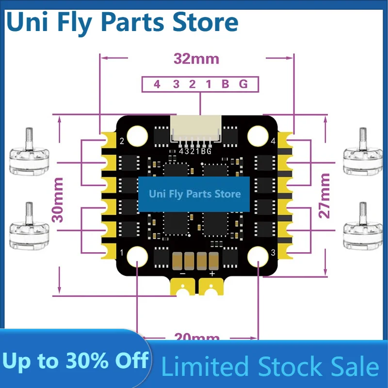 UniFly1pcs/lot NEW 15A/25A 4in1 Brushless ESC SILABS EFM8BB21F16G 2-4S Support Dshot600 Oneshot 20x20mm Excellent
