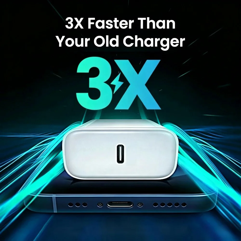 20W PD USB-C Fast Charger Wall Power Adapter Multi Safety Protection for iPhone Samsung Android Phone Tablet