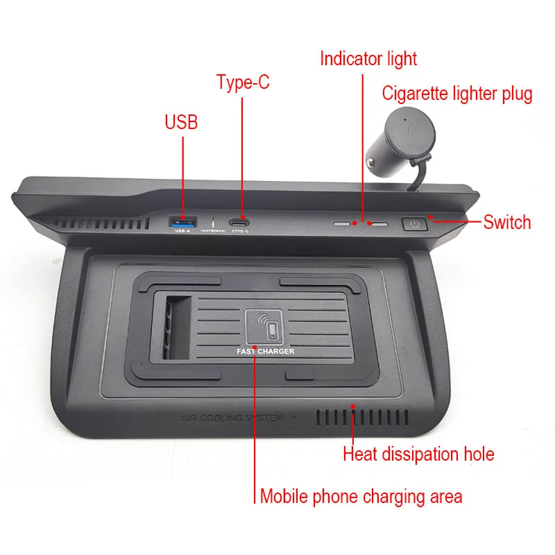 Car Wireless Charger For Nissan X-Trail T33 2023 2022 Accessories15w Fast Mobile Phone Charging Plate Adapter Interior Parts