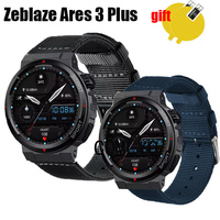 3in1 Wristband for Zeblaze Ares 3 Plus Smart watch Strap Band Nylon Canva Belt Screen Protector film