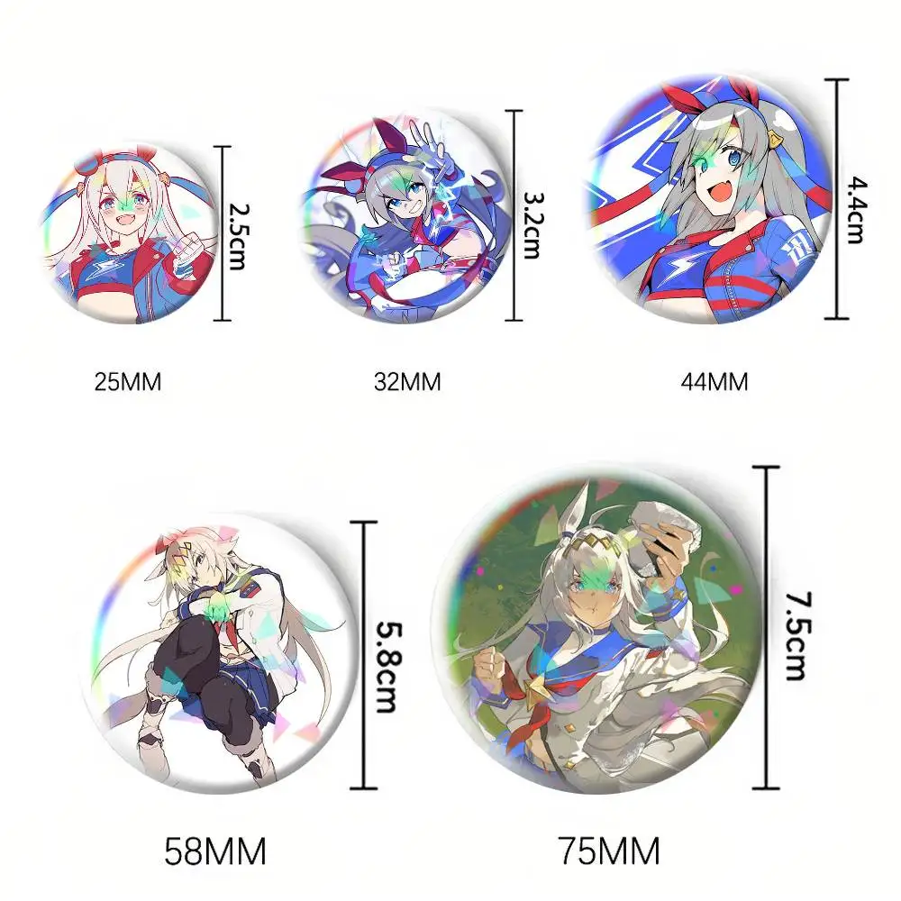 Oguri Cap Tamamo Cross Umamusume Pretty Derby 75mm 44mm 25mm Brooch Backpack Hat Pins Accessories Toys Badge