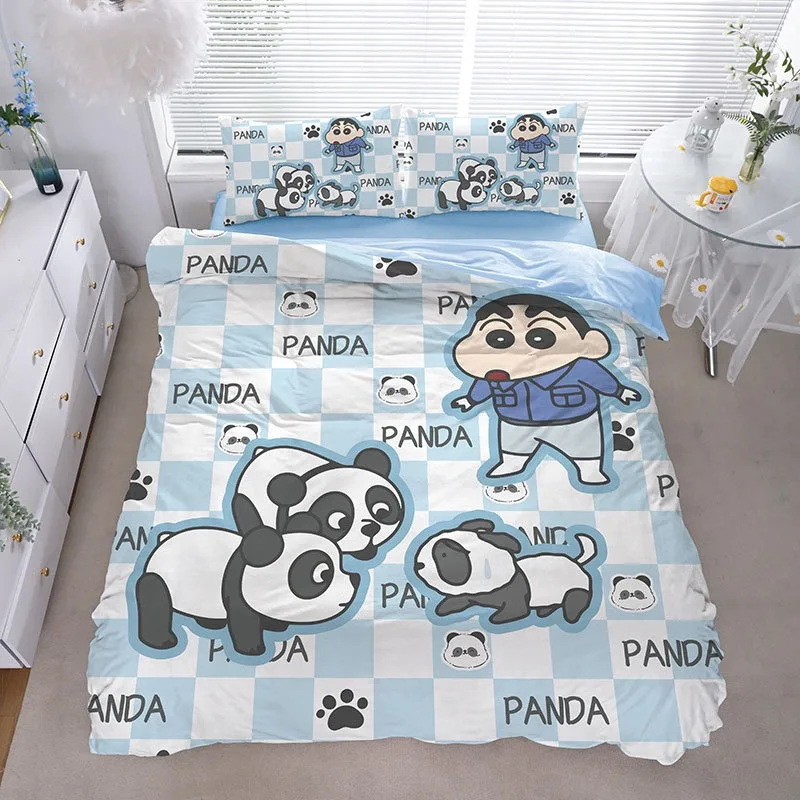 Crayon Xiaoxin cute print bedding set, boy and girl home bedroom delicate bedding set duvet cover pillowcase 2/3pcs