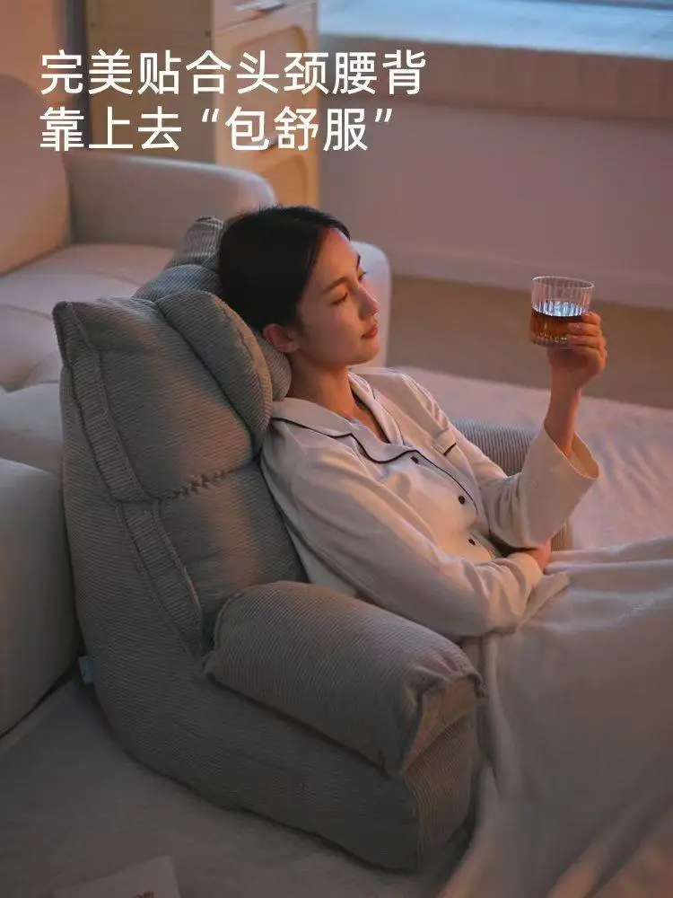 Bed Backrest Pillow for Reading and Phone Use Lumbar Support Cushion for Bed and Window