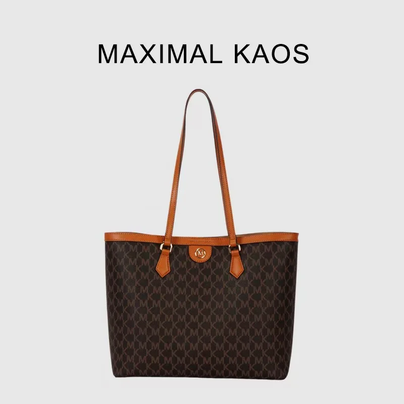 

MAXIMAL KAOS Tote Bag Letter Pattern Underarm Bag Single Shoulder Handheld Mommy Bag