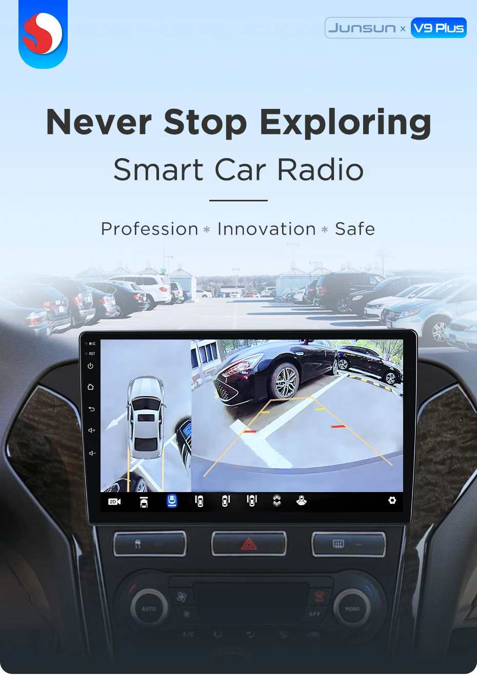 Junsun Android 14 Wireless CarPlay Autoradio für Ford Mondeo 4 MK4 2010-2014 RDS 4G WiFi GPS BT Multimedia Stereo 360 Kamera RDS – Detail 1