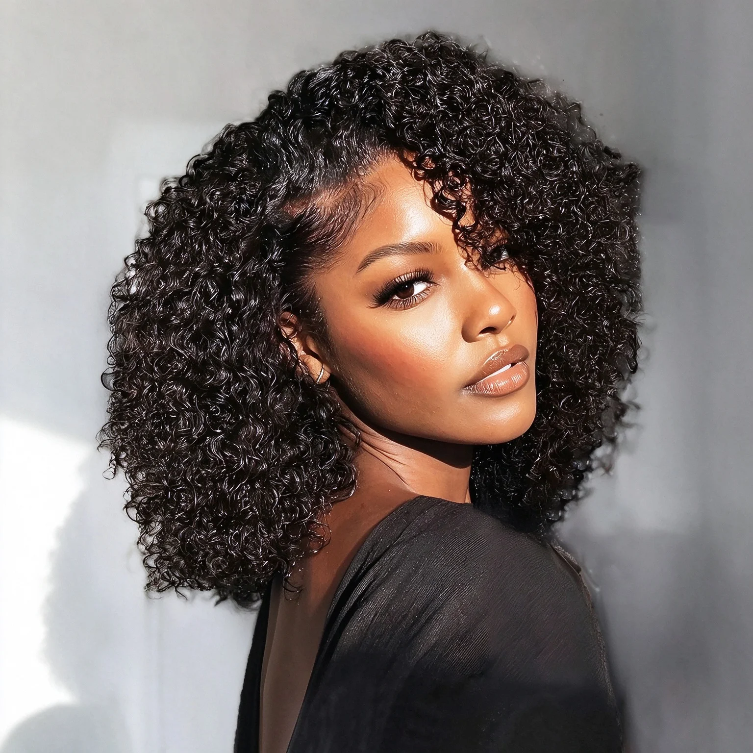 Kinky Curly Half Wig 3 In 1 Seamless Flip Over Wear And Go Natural Hairline Beginner Friendly Headband Wig Vietnamese Raw Human Hair Wigs 220% Density Multi Style Design Invisible Drawstring & Clip Ins Machine Made Half Wigs
