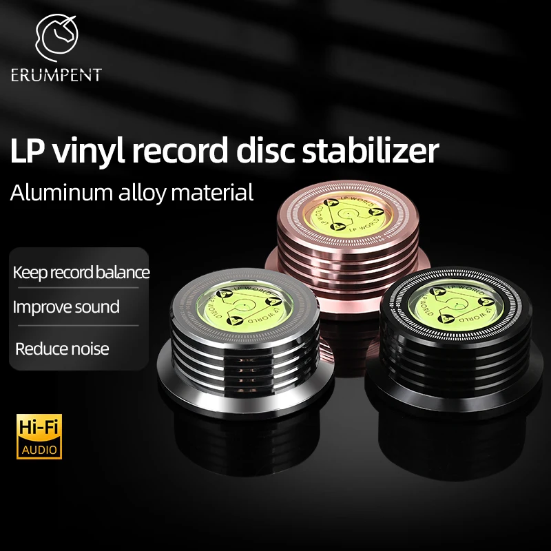 ERUMPENT Hi-end LP Vinyl Record Disc Stabilizer with Level Line Weight  Aluminum Alloy Excellent Sound for Record Disc Player