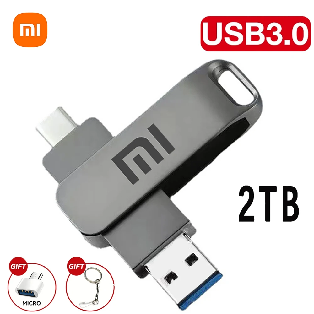 Xiaomi-unidad Flash USB Original, unidad Flash USB 3,0 de 2TB, interfaz de capacidad Real de 1TB, 512GB, unidad Flash de alta velocidad, 520 mb/s,