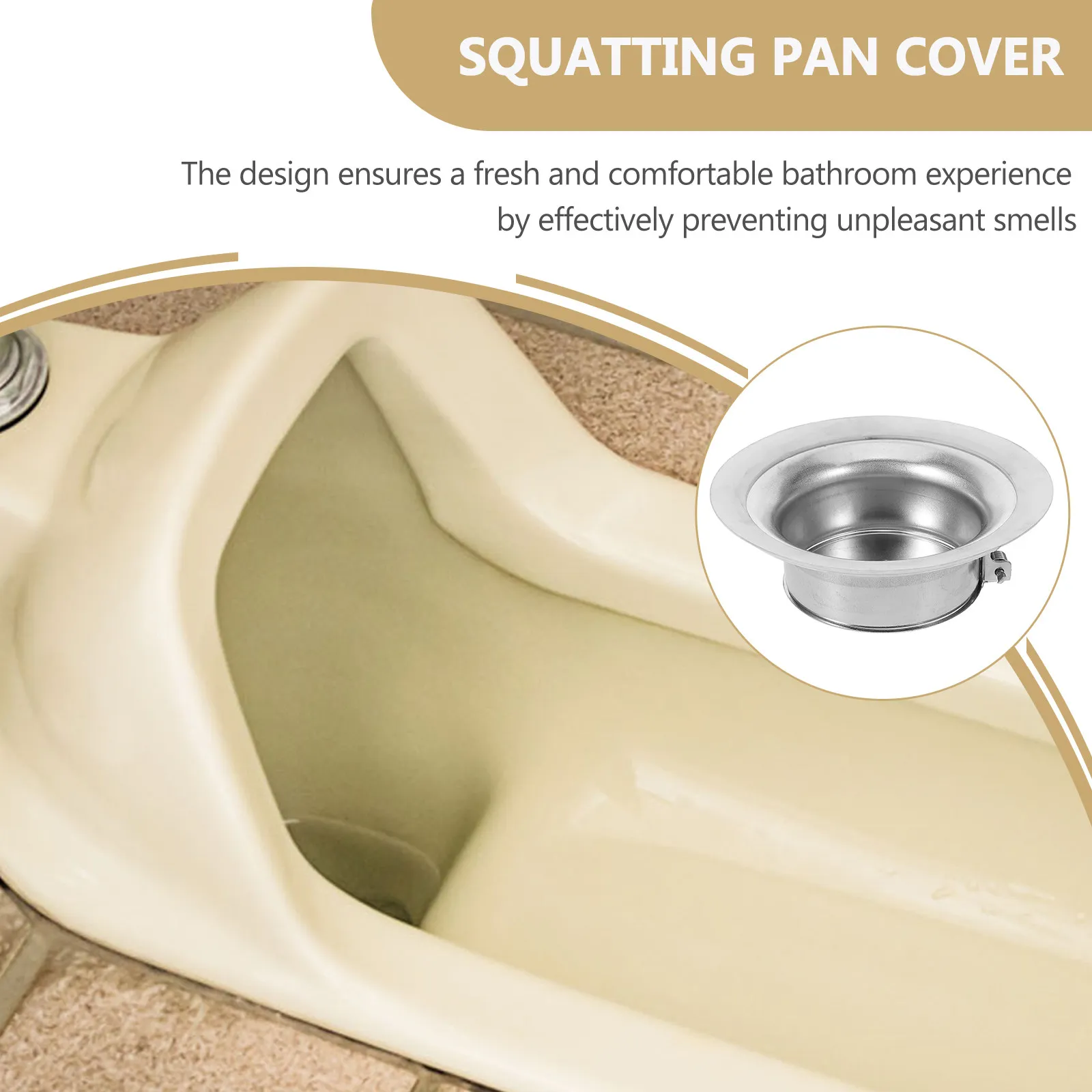 

Squatting Toilet Cover Squatting Pan Odor Stopper Anti-Clogging Sealed Lid for Fresh Comfortable Bathroom Health Hygiene
