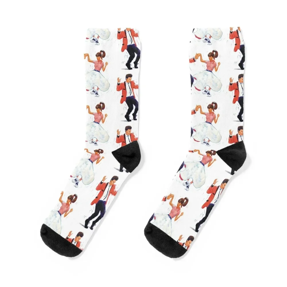 

Classic Rock and Roll Jive Dancers Socks shoes colored Soccer Luxury Woman Socks Men's