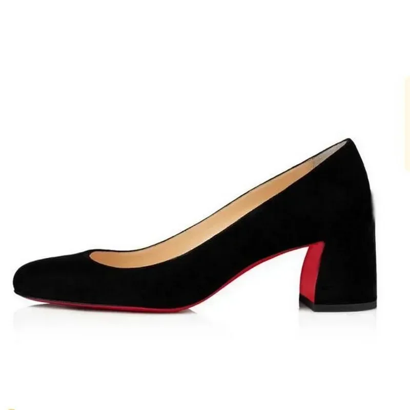 

Women Sandal Miss Sab Patent Red Bottom Pumps Black Patent High Heels Miss-Sabina Lady Wedding Party Dress Pumps Chunky Heeled