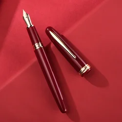 Hongdian 1841 Resin Fountain Pen Iridum EF/F Nib with Converter Red / Black Office Business Business Writing Ink Pen