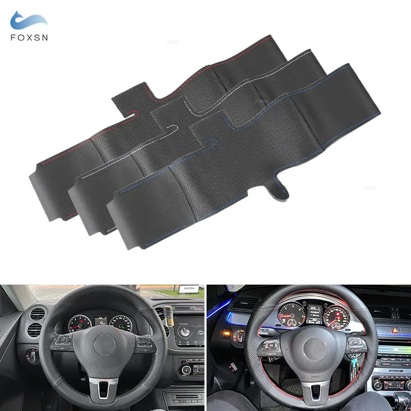 

Perforated Microfiber Leather Car Styling Steering Wheel Cover Trim For VW Golf Plus Jetta Tiguan Passat B7 CC Touran EOS Sharan