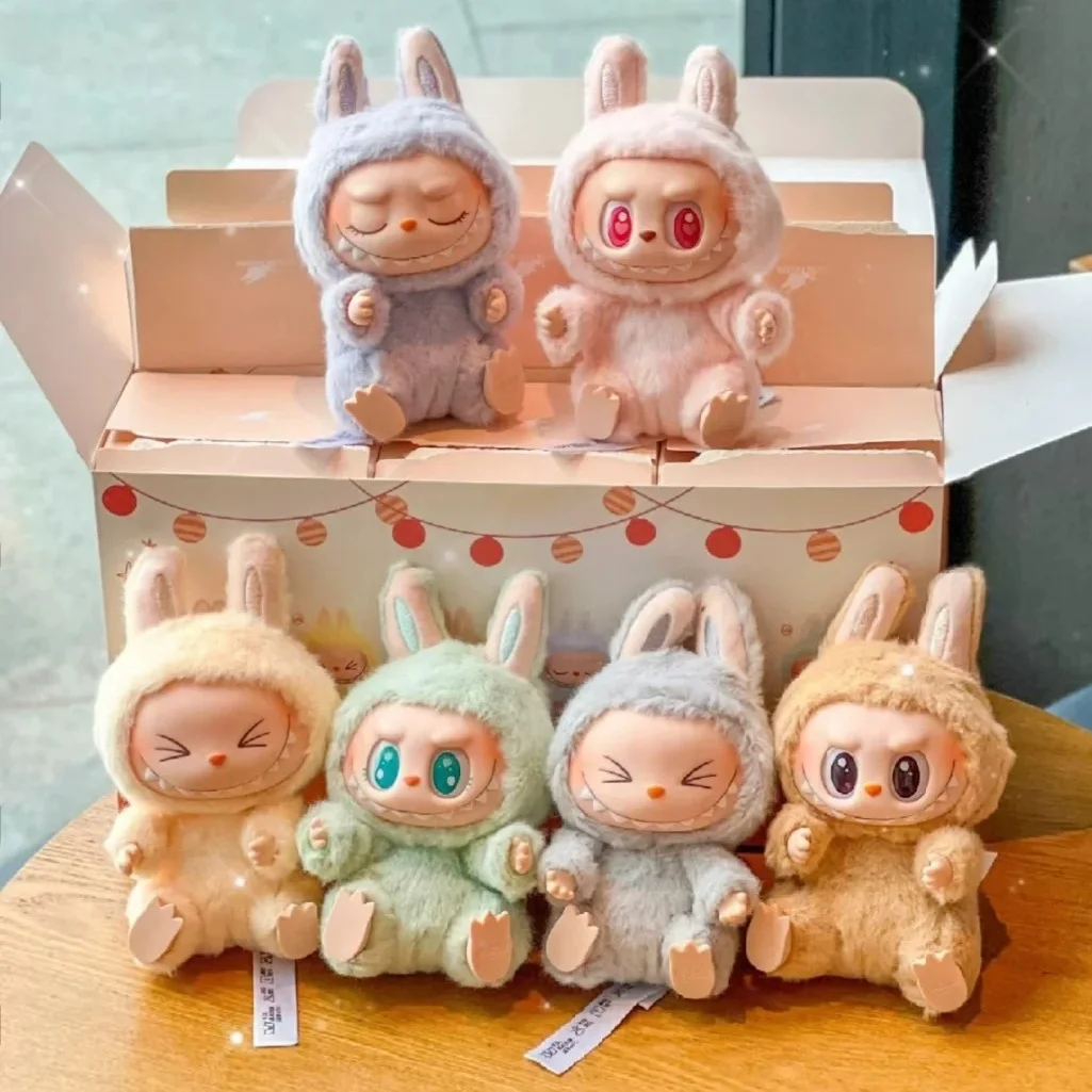 Genuine Labubu Exciting Macarons Vinyl Series Blind Box Sit Anime Kawaii Figure Room Decoration Collection Toy Kid  Gift