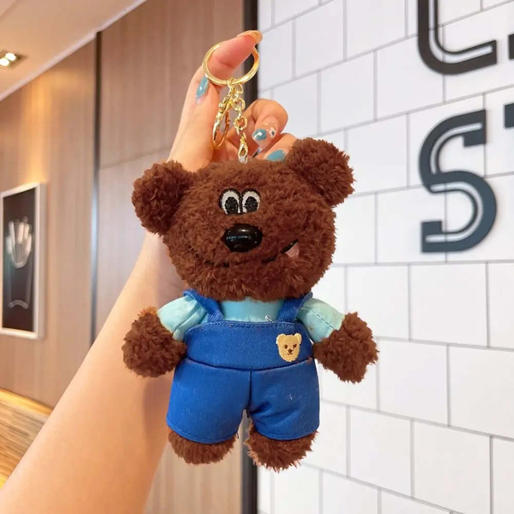 

PP Cotton Cartoon Hat Bear Pendant Simulation Soft Small Bear Keychain 13cm Jewelry Bald Bear Keyring Hanging Accessory
